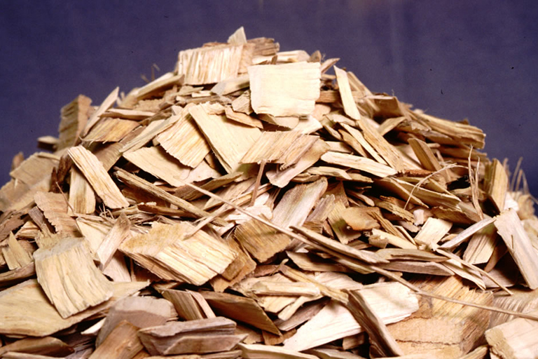 Pile of wood chips.